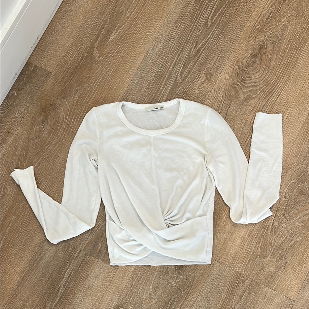 Elegant White Twist Front Top